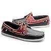 Men's Boat Shoes, Classic Deck Shoes Leather City Casual Shoes,Blue Red,45EU #4