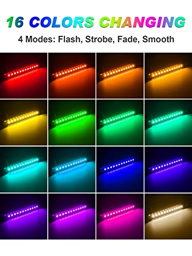 Doreio 5W Rgb Retaining Wall Lights 7 Inch Led Hardscape Lighting Color Changing Low Voltage Landscape Paver Lights 12V 24V Step Lights Outdoor Ip68 Waterproof Stair Lighting (8 Pack+Connectors) #TOP2