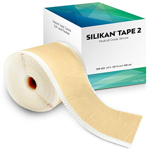 Silikan 2 Silicone Medical Grade Gel Scar Tape – 10-Foot Silicone Gel Sheeting Roll –Clinically Recommended Scar Treatment with Accelerated Healing for C-Sections, Breast Lift and Reduction, Ostomy