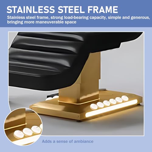 Larnavo Massage Table-Electric Massage Table with Black High-End Luxury Style, Facial Beauty Bed Includes Smart Lifting Adjustment, Breathing Hole, Chair&Trolley (Black) - Image 7