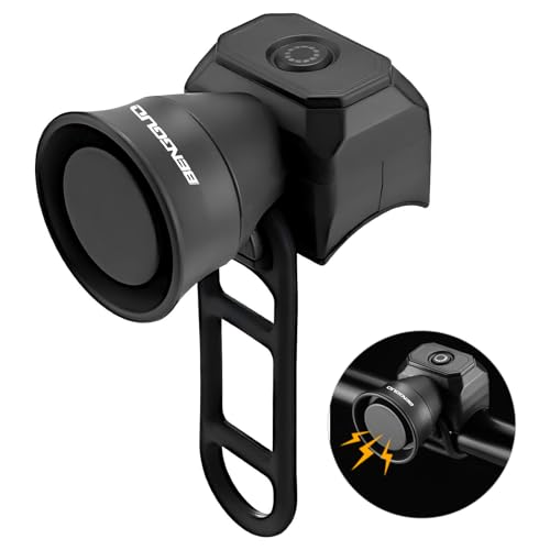 SiumPklay 120dB Loud USB-Rechargeable Bike Horn, Waterproof Electric Bicycle Bell with 5 Sound Modes, Durable Handlebar Mount for Road Bikes, E-Bikes, Scooters