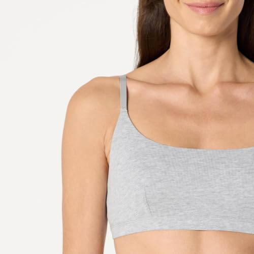 Image of Amazon Essentials Women's Cotton Jersey Scoop Bralette, Pack of 2