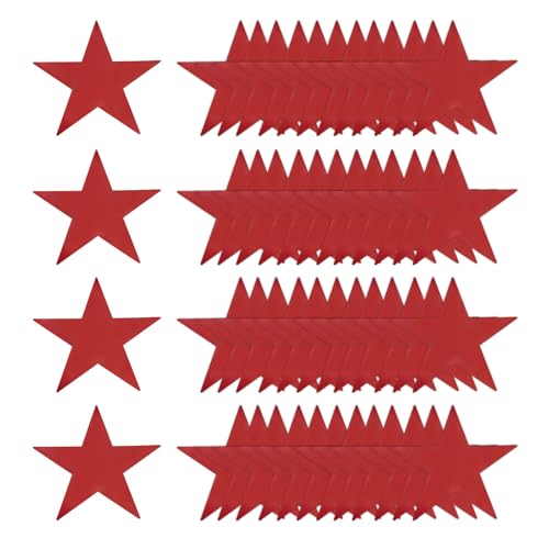 MECCANIXITY Red Stars Cutouts Decoration, 80 Pcs 11" Double Printed