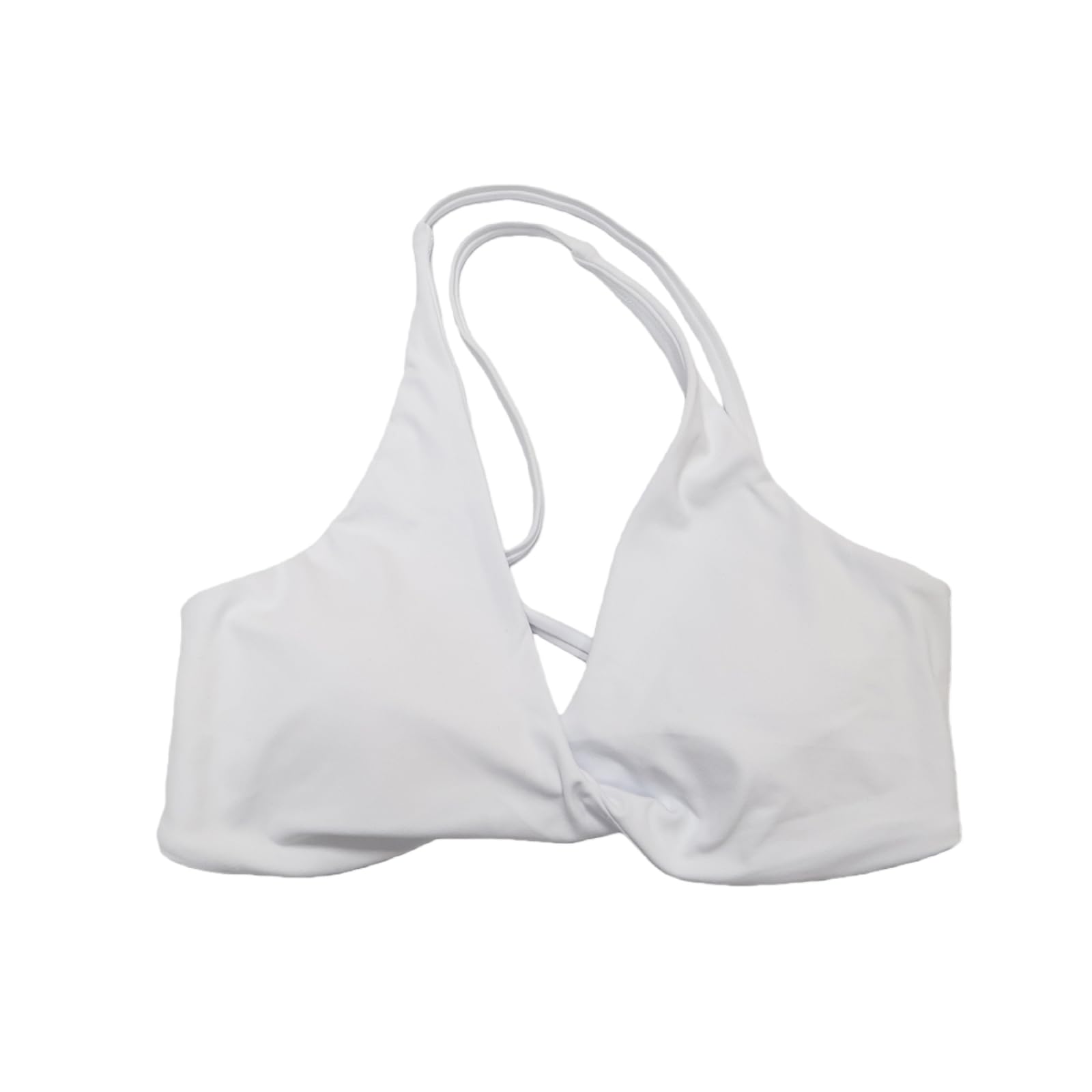 Sujetador Yoga Mujeres Twist Halter Frontal Deportivo Respirable Acolchado Crop Top Fitness Entrenamiento Pilates-White-m