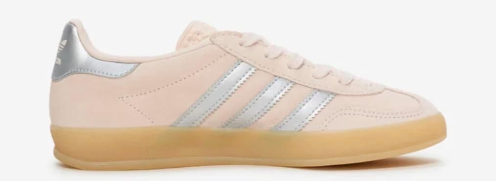 adidas Originals Gazelle Indoor Junior Kids Sneaker (Light Pink Metallic Silver, 6.5M/7.5W) - Image 2