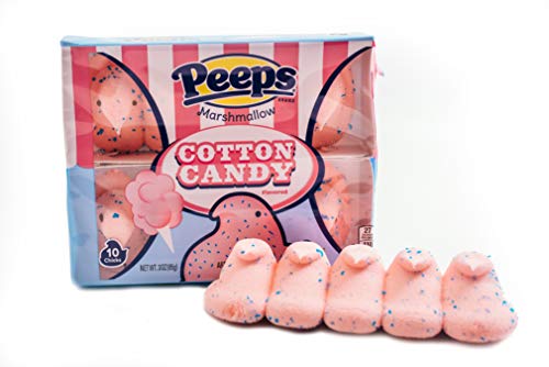 Cotton Candy Flavored Marshmallow Peeps - 2 Packs of 10 - Pink Easter Peeps with Blue Sprinkles - Gluten Free Marshmallow Candy - Naturally & Artificially Flavored - Thumbnail 2