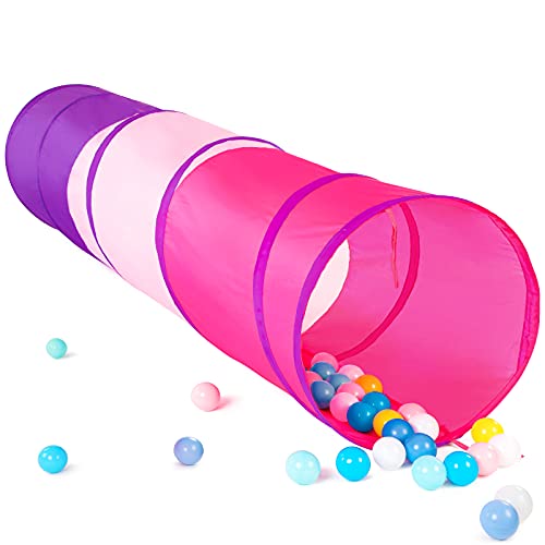 Kids Play Tunnel Tent for Toddler, 6-ft Pop Up Crawl Tunnel Toy for Baby Infant Children or Dog Cat, Collapsible Gift for Boy and Girl Play Tunnel Indoor and Outdoor Game (Colorful Crawling Tunnel)