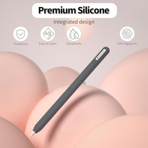 Image of Ultra Thin Protective Pencil Cover for Apple Pencil Pro &Apple Pencil 2nd Gen Silicone Case Sleeve Compatible with Apple Pencil Pro (Dark Grey)