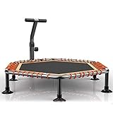 Indoortrampoline Trampolin Adult Gym Trampolin Heim Springen Bett Fitness Indoor Trampolin for Kinder Trampolin Bounce-Bett-Band Trampolin (Color : Black, Size : 126 * 126cm)