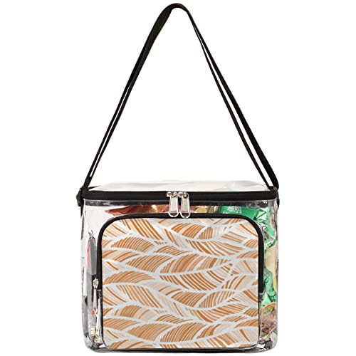 Bisibuy Abstract Line Clear Lunch Bag Stadium Approved Pvc Plastic See Through Lunch Box With Adjustable Strap For Sports Events Concerts Office #TOP23