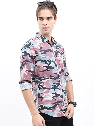 Image of Ketch Men Cotton Slim Fit Printed Full Sleeve Shirt