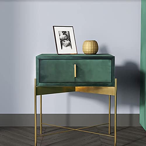 Meuble d'appoint en flanelle et métal pour un salon chaleureux ou un coin lecture