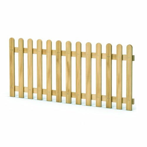 Gartenpirat Holzpaket Lattenzaun Länge 180 cm Höhe 60 cm – Kiefer imprägniert Zaunlatten Typ A – Vorgartenzaun Komplett mit Riegeln & Schrauben