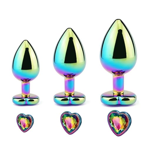 Plug anal perles métalliques or rose et sensations thermiques avec bijou cristal cœur