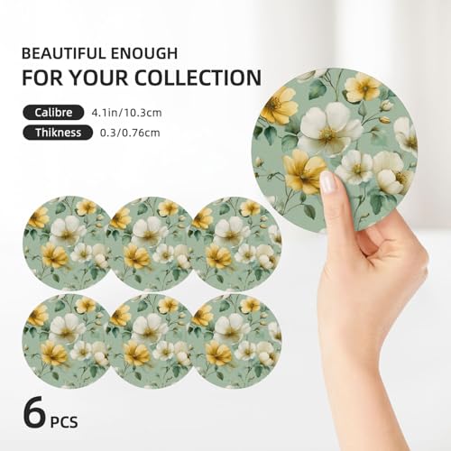 Dessous de verre en céramique lot de 6 avec support - 4