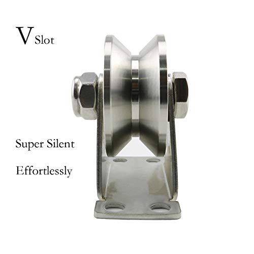 Lind Kitchen 1-Pack V-Type Stainless Steel Pulley Block Mute Bearings Groove Sliding Roller Track Wheel #TOP2