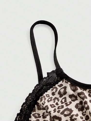 SOLY HUX Women's Y2k Lace Trim Leopard Print Camisole Tops Sleeveless Spaghetti Strap Cheetah Crop Tank Top3