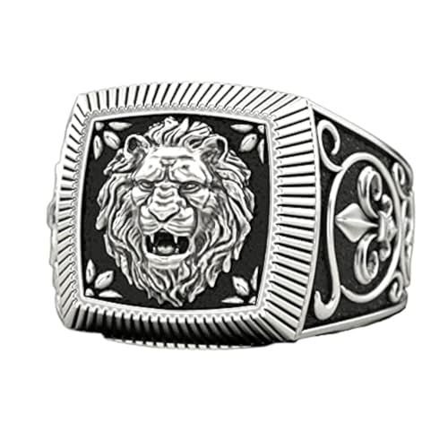 Bague nordique viking tête de lion bijou masculin à offrir