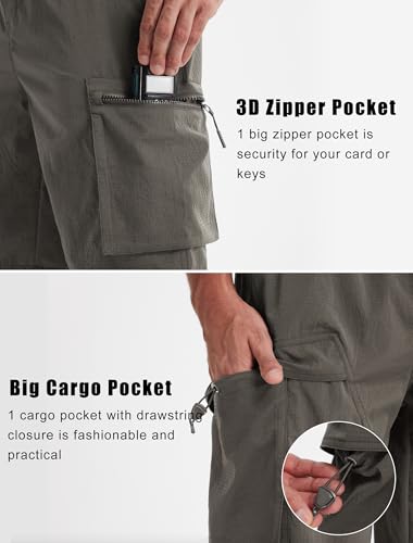 Image of Libin Men's Shorts Casual All Day Comfy Quick Dry Lightweight Cargo Hiking Shorts Breathable Outdoor Sports Travel