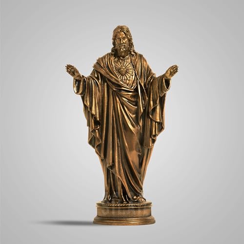 Image of SILAII The Sacred Heart of Jesus 1 FEET Antique Bronze, 12.7 cm , 17.7 cm , 30.4 cm
