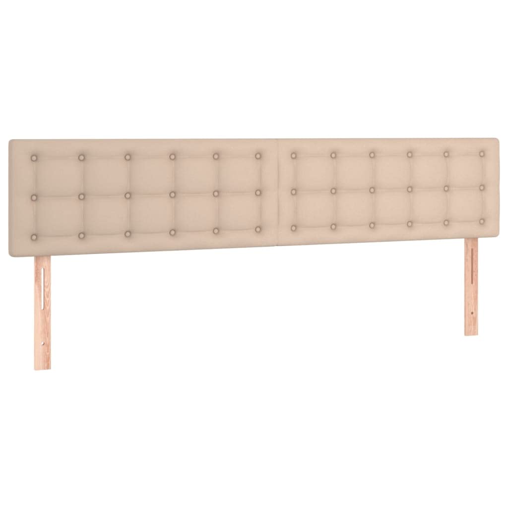 Cama con somier con colchón y LED marrón capuchino 200 x 200 cm, cama tapizada de piel sintética con cabecero regulable en altura, colchón de muelles ensacados, tiras LED USB, dormitorio