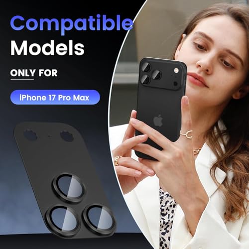Image of Camera Lens Protector Tempered Glass for iPhone 17 Pro Max - Alloy Metal Cover with Tempered Glass - Scratch Resistant, Easy Installation