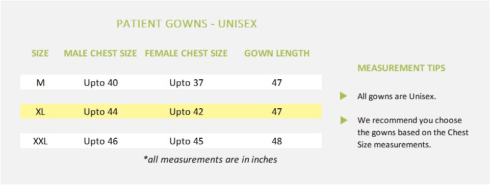 Image of UNIFORM CRAFT Unisex Patient Gown | Comfortable Patient Wear for Men and Women Made of Light Weight Spun