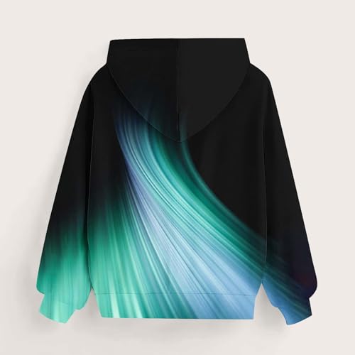 Cute Hoodies for Girls Trendy Gradient Casual Hooded Sweatshirts Oversized Long Sleeve Pullover Tops 3-14 Years3