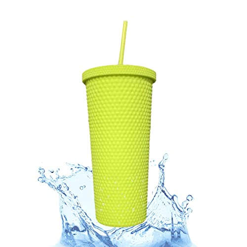 ZJTY Tasse mit Strohhalm - 650 ml mattierter Trinkbecher mit Deckel | Tragbare Trinkflasche, Weithals-Wasserflasche für Kinder und Erwachsene, für den Innen- und Außenbereich Cover