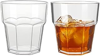 MICHLEY Tumbler Glasses 255 ml/9 oz 100% Tritan-Plastic BPA-Free and Dishwasher Safe Drinking Glasses Set of 2