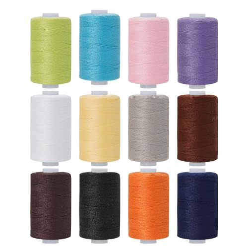 Windman ミシン糸 20番 厚地用 300m巻きx12色 ミシン糸 #20 ジーンズステッチ糸 帆布 キャンバス デニム用 糸 セット (カラーA組み)