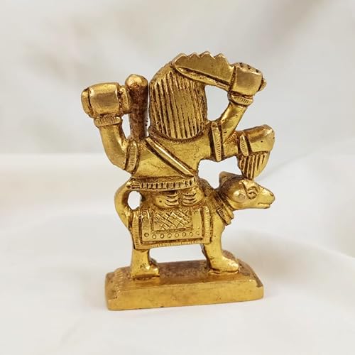 Estatua religiosa de Bhairav Mahakal de latón 2.75" miniatura 4