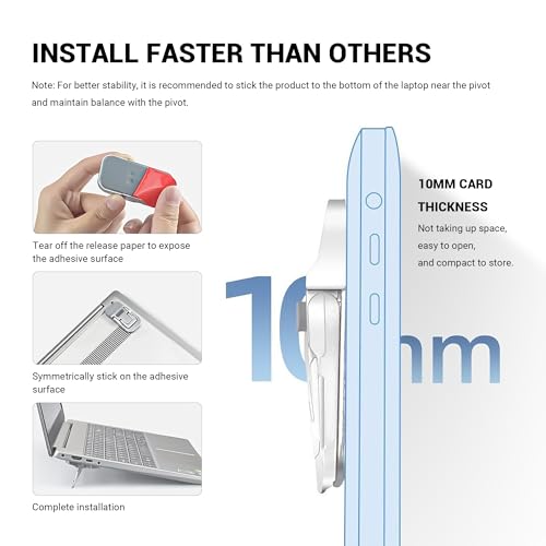 Mini soporte portátil para laptop, 4 piezas, plata miniatura 6
