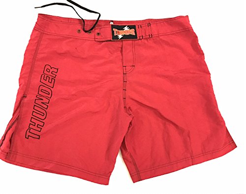 Thunder MMA Kickboxing Shorts Red - Slits