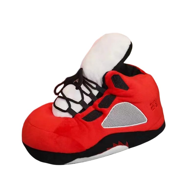 Sneaker Slippers for Women Men Non-Slip House Plush Slippers Comfy Warm Indoor Outdoor Fluffy Shoes Unisex One-Size