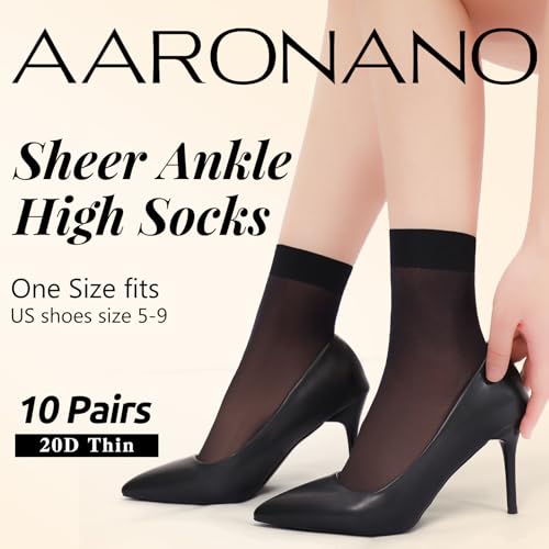 10 Pairs Ankle Socks for Women 20D Sheer Soft Tight Nylon Hosiery with Reinforced Toe2