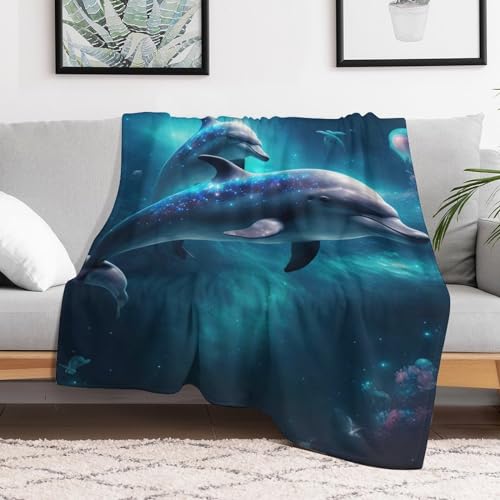 Manta de delfín de franela polar para sofá y cama con medidas de 130 x 150 cm 3