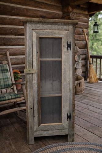 Rustic Barnwood Cabinet with Screen Front, 4 Ft Tall