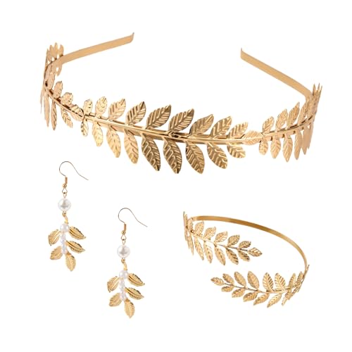 Corona de hojas romanas, Diadema de Hoja de Oro, diadema para nov...