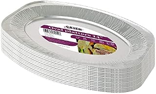 CaterOcassions Large Disposable Serving Platter - Foil Trays for Party Food - Reusable - 10 Tray Pack - 14" Oval Platters - Oven and Food Safe - Party Serving Trays and Platters - British Brand