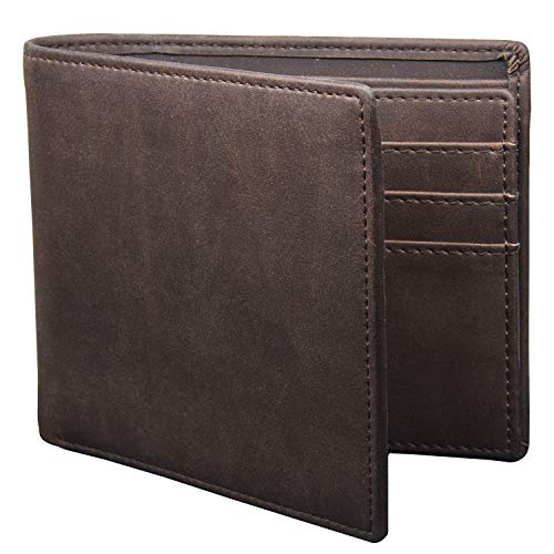 Pacrate portemonnee mannen met muntvak en RFID-bescherming portemonnee heren portemonnee hoogwaardige portemonnee vintage leer portemonnee extra groot munt zak portemonnee