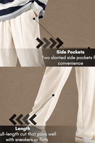 Image of Men Wide Leg Loose Fit Trousers with Elastic Waist & Drawstring - Korean Style Relaxed Straight Pants for Men, Casual Lounge Travel Wear, Comfortable Soft Fabric