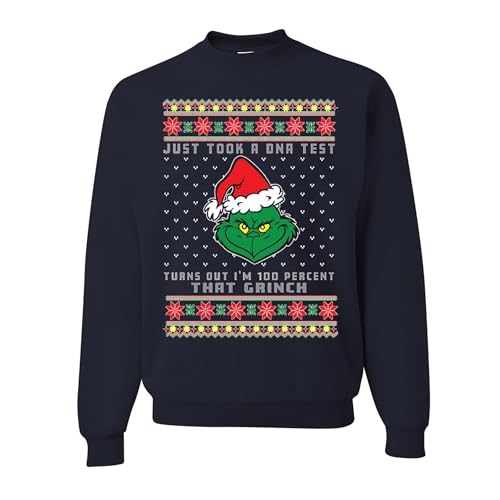 wild custom apparel Ugly Christmas Sweater 2024 COLLECTION Navy Blue CrewNeck Sweatshirt