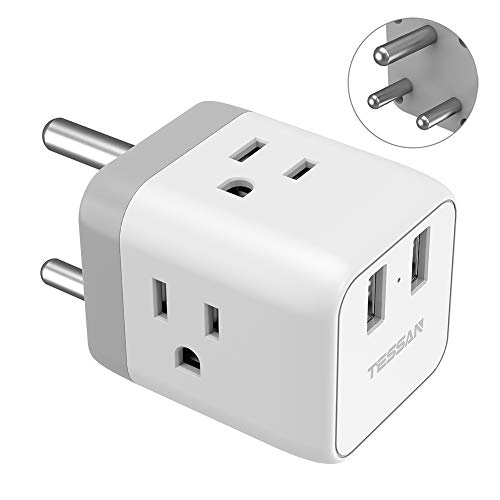 South Africa Power Adapter, TESSAN 5 in 1 Botswana Travel Adapter Plug