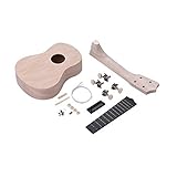 Basswood Körper und Uke Hals, Kunststoffgriffbrett und Brücke.
