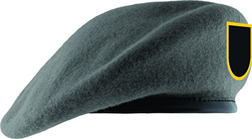 Gray Unlined Beret with Leather Sweatband and JROTC Flash (7 5/8)