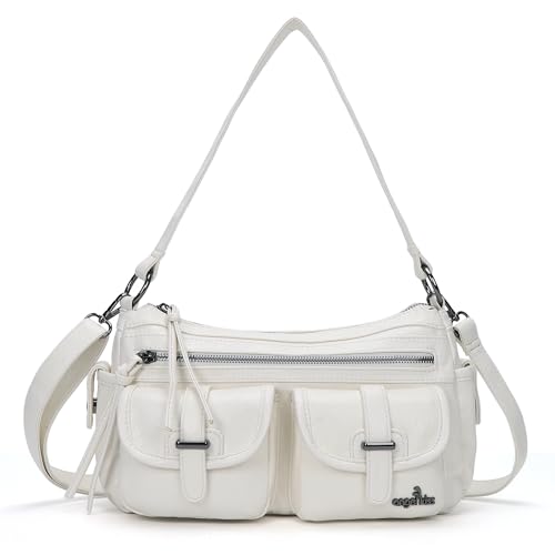 Image of Angel Kiss Hobo Purses for Women Crossbody Shoulder Bag Ladies Multi Pocket Handbags with Adjustable Shoulder Strap | Soft Vegan Leather