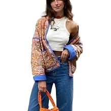 Vintage Floral Puffer Quilted Jacket Women's Coquette Cropped Padded Coat Boho Lightweight Cardigan Y2K Winter Outwear