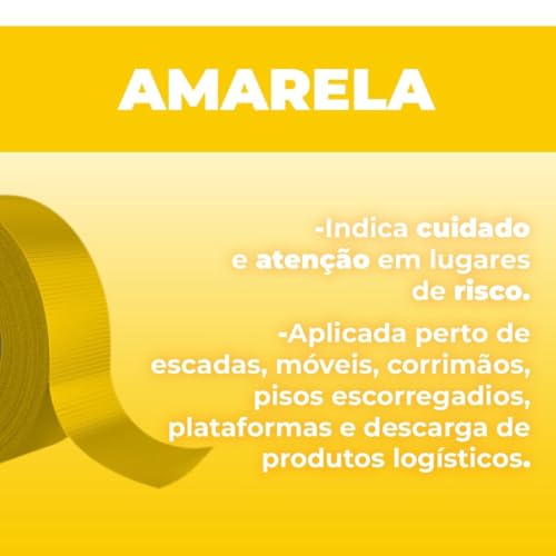 Fita De Demarcação de Solo PVC 30 Metros - Amarela