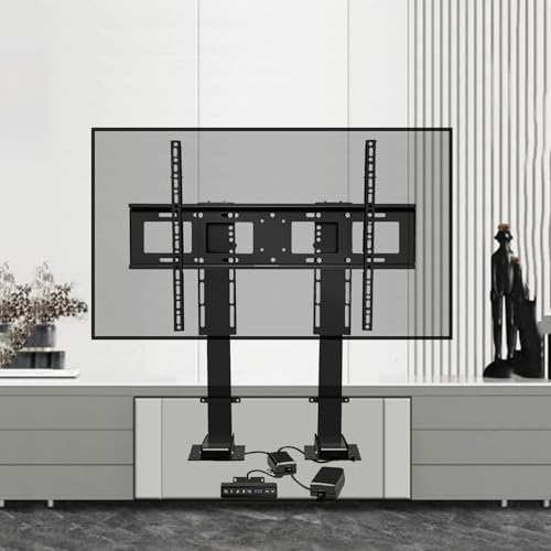 Supporto Tv Elettrico - Supporto Da Pavimento Per Tv Lcd, Supporto Tv Telescopico, Per Tv Da 55 A 120 Pollici, Con Telecomando E Cuscinetto Di Memoria 130 Kg, Due Metodi Di Installazione, Facile Da I